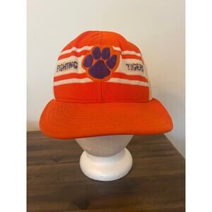 Vintage Clemson Tigers Trucker Hat Size Large AJD Superstripe USA